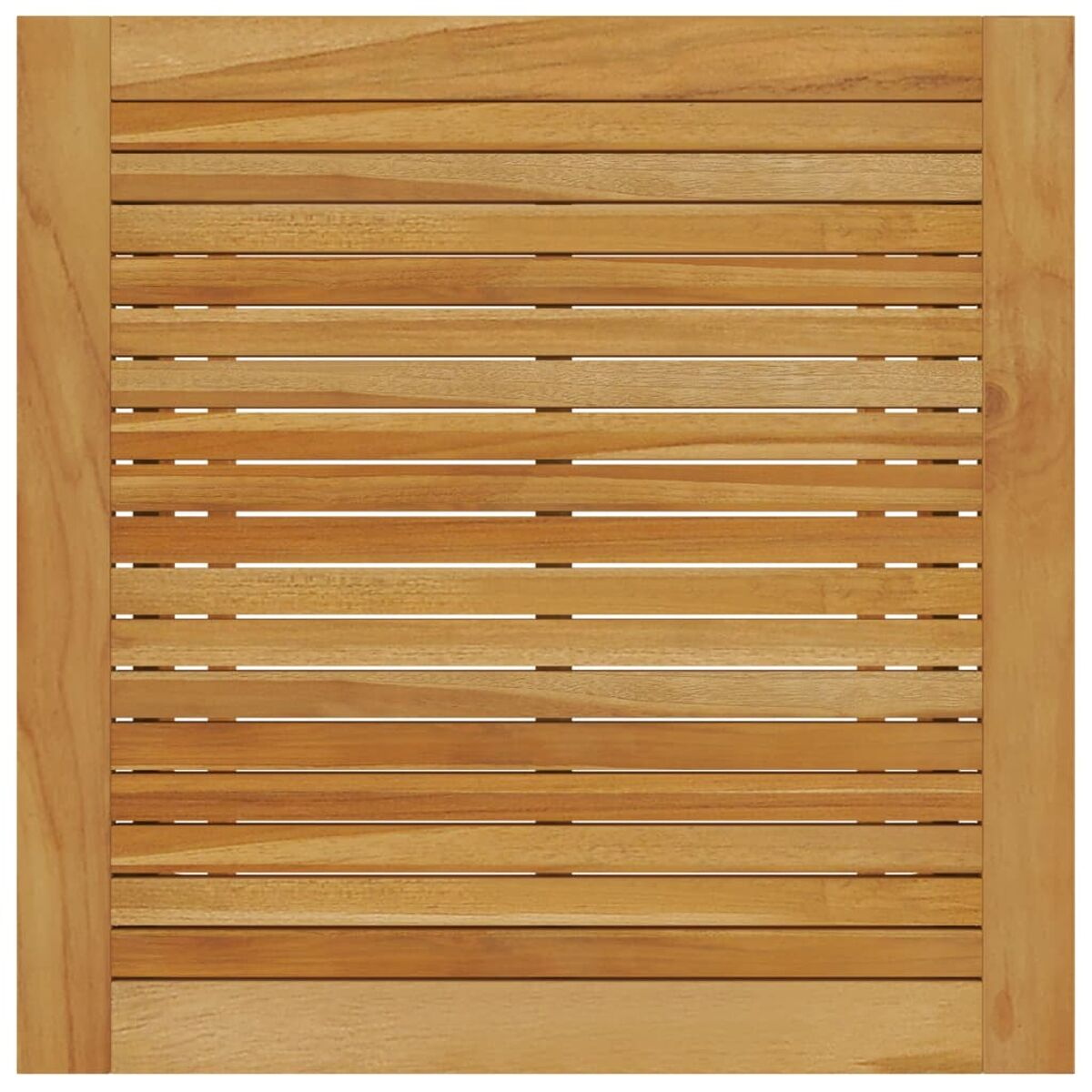 Holzpaneel mit horizontalen Lamellen. Der Rahmen besteht aus hellem, braunem Holz.
