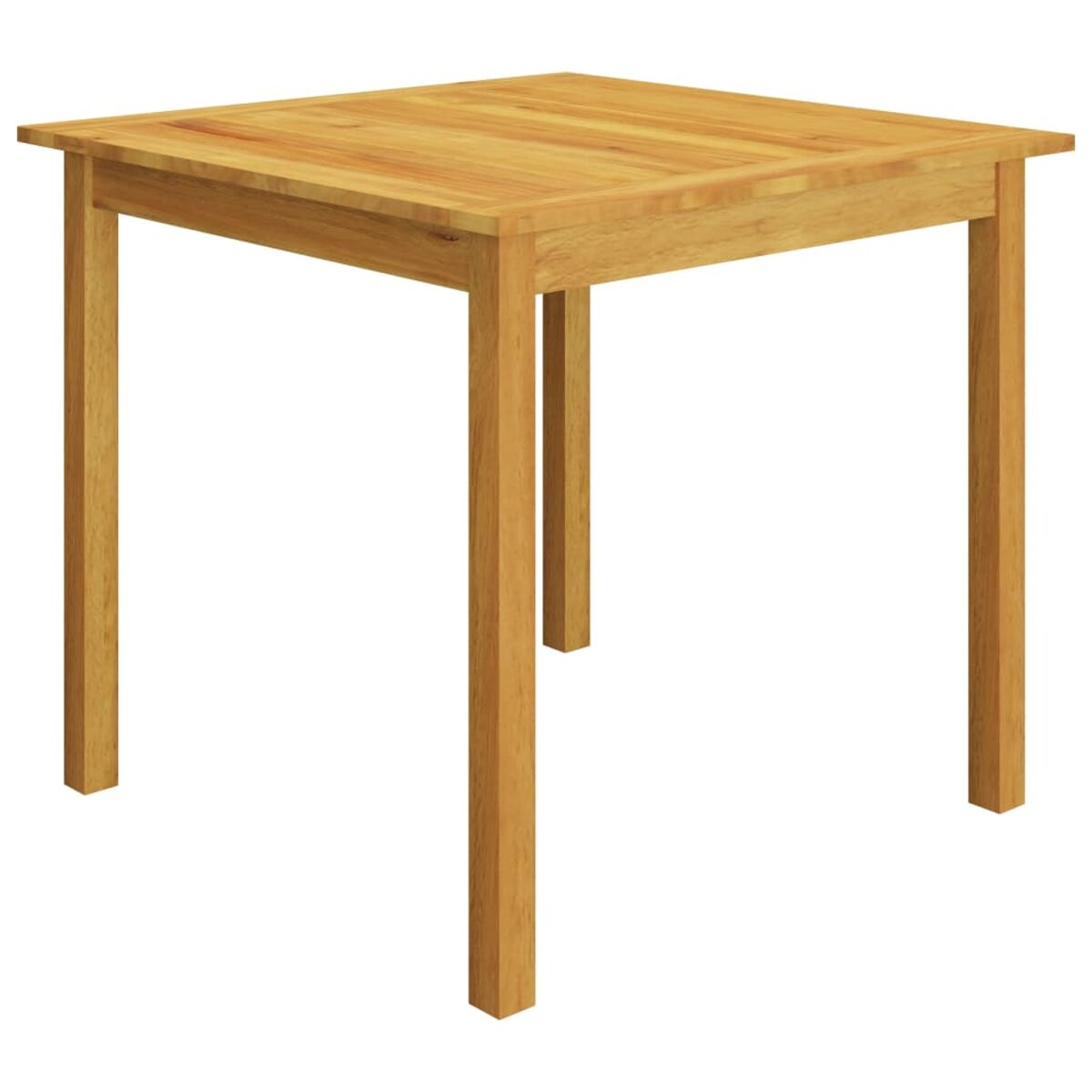 Quadratischer Holztisch. Weißer Hintergrund.