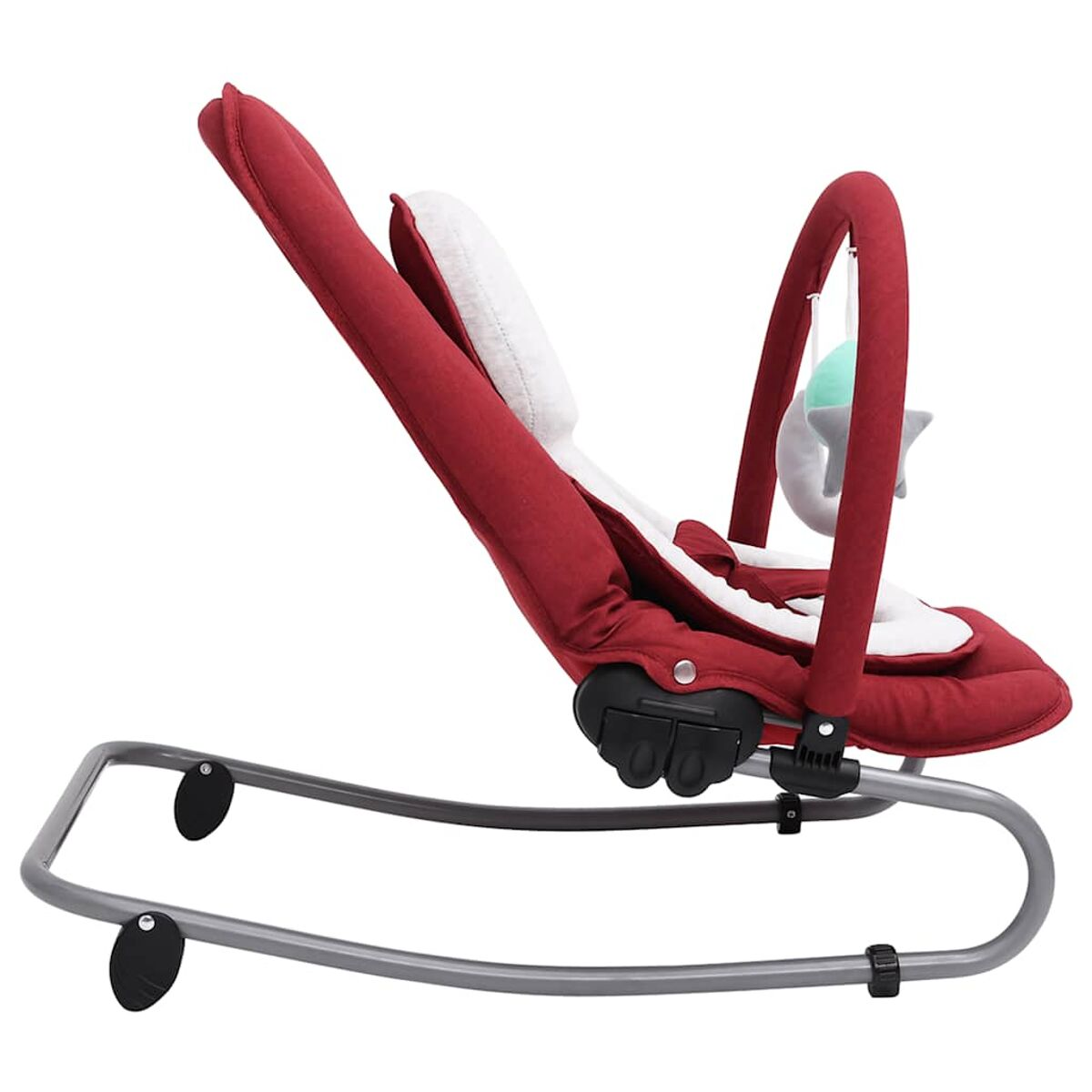 Roter Babywipper auf weißem Hintergrund.