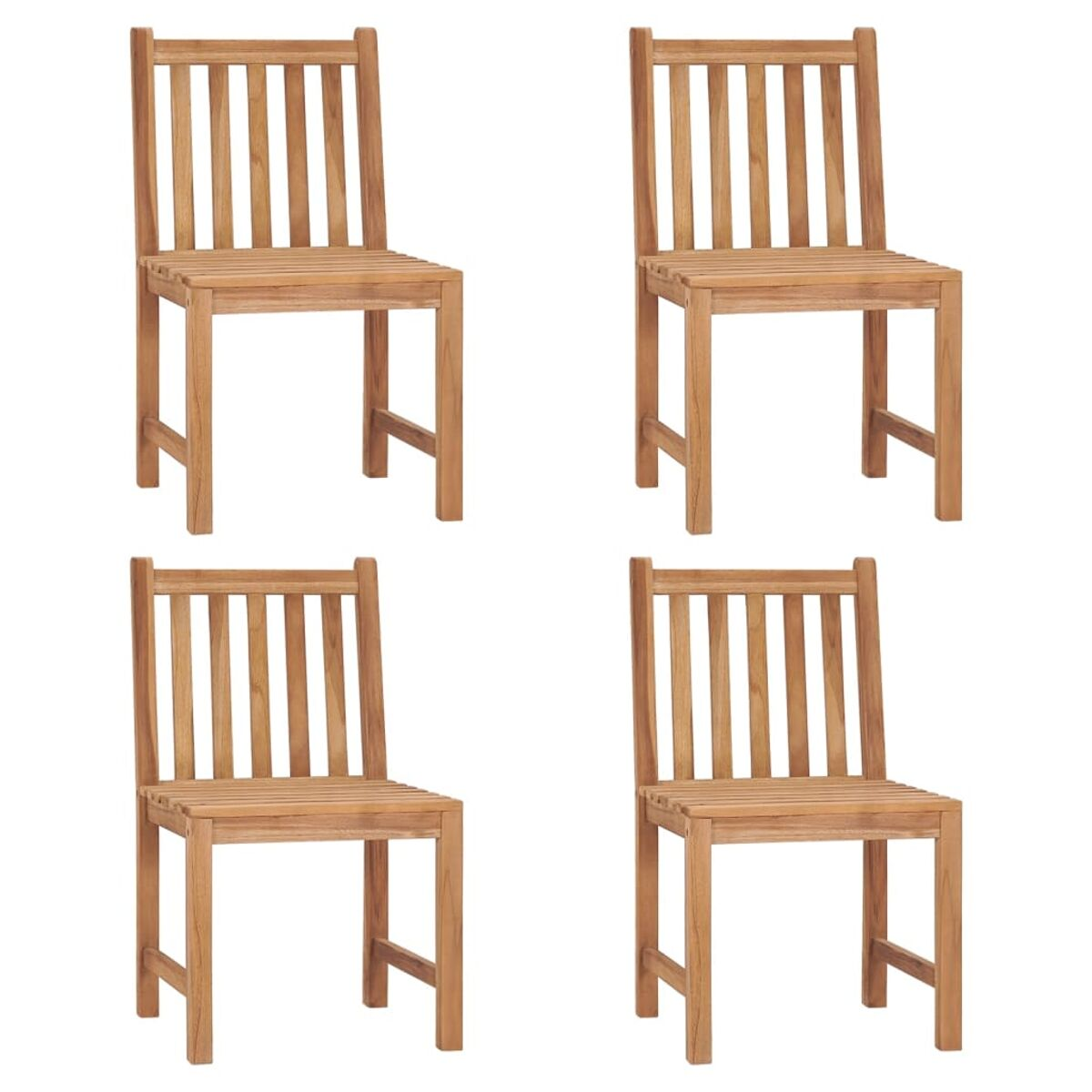Vier Holzstühle. Weißer Hintergrund.