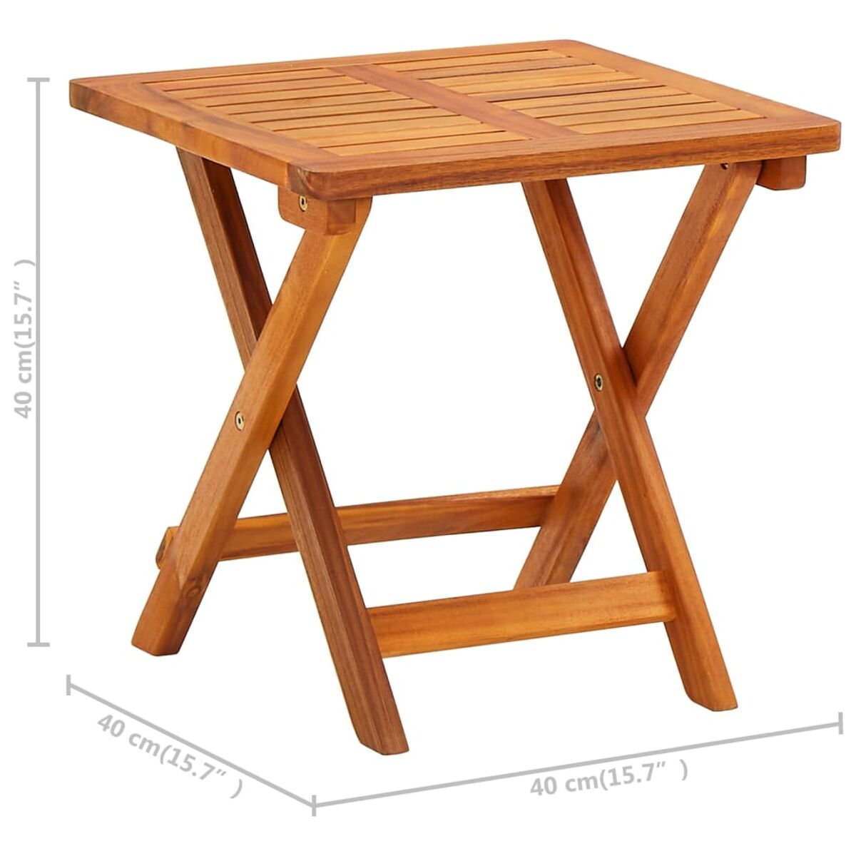 Klapptisch aus Holz mit Lattenrost und Beinen.