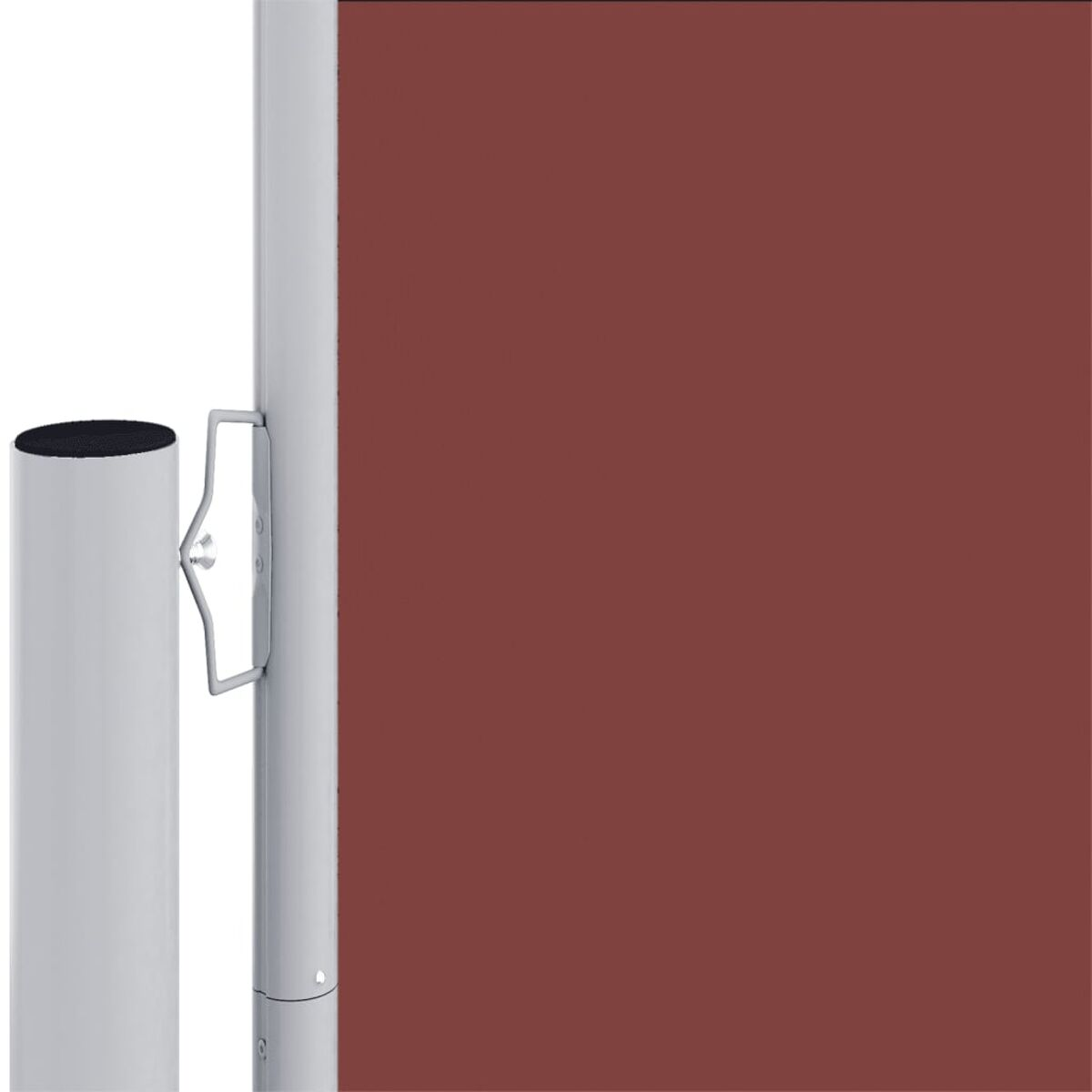 Eine graue Stange mit roter Leinwand und eine weitere Stange mit schwarzem Oberteil daneben.