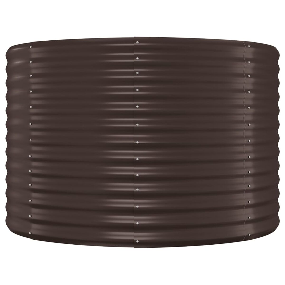 Braunes Beet aus gewelltem Metall, horizontal.