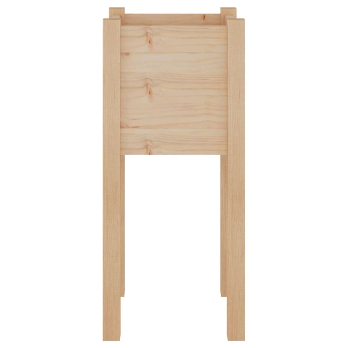 Holzpflanzkasten ohne Pflanzen. Der Pflanzkasten steht auf weißem Hintergrund.