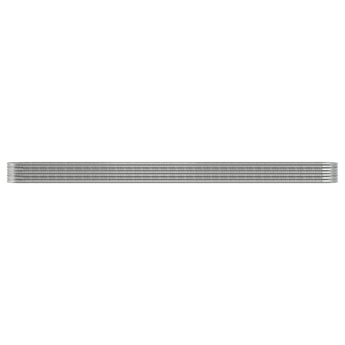 Nahaufnahme eines Metallstücks mit Wellendesign. Es ist eine lange, dünne Metallplatte.