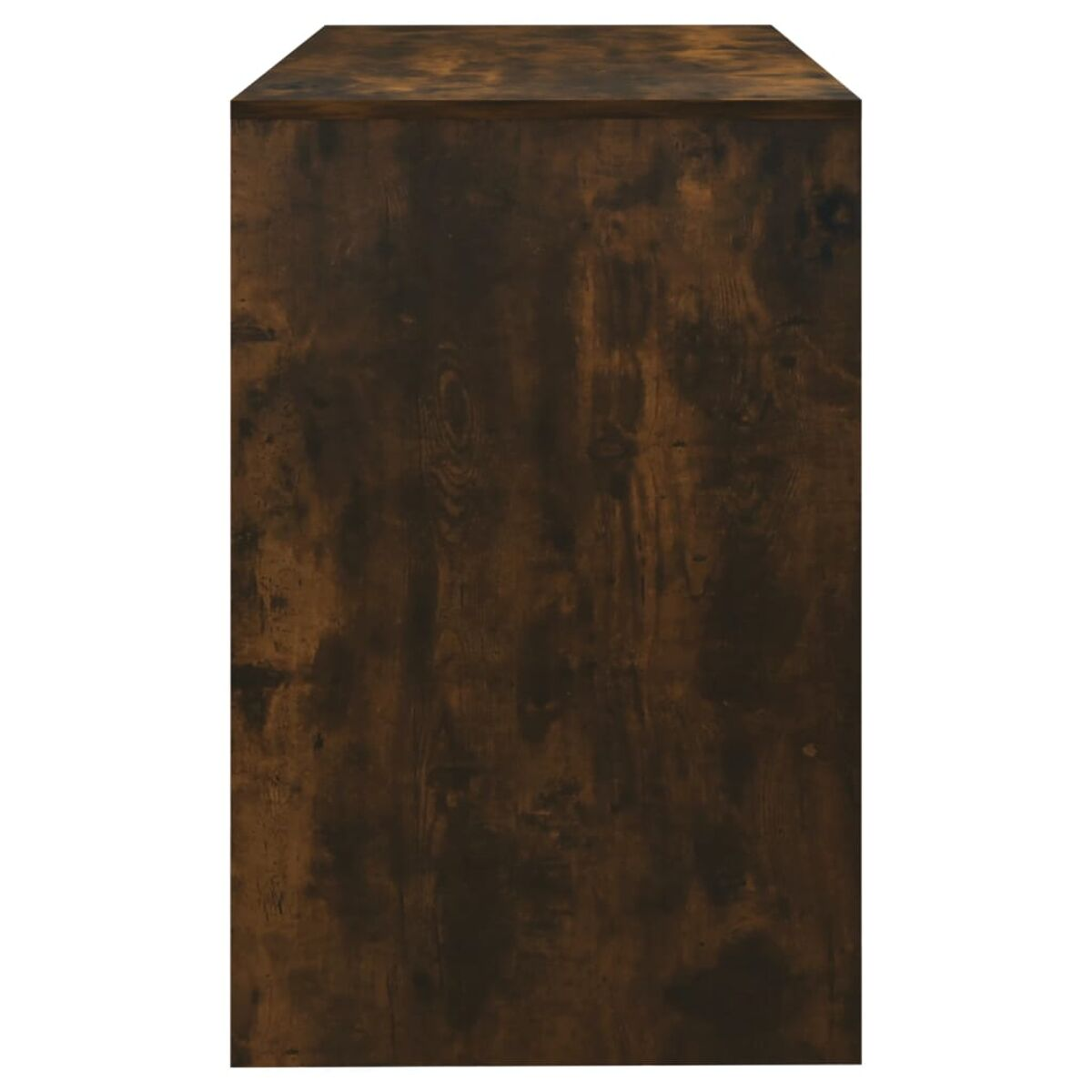 Holzschrank mit sichtbarer Holzmaserung. Der Schrank ist braun.