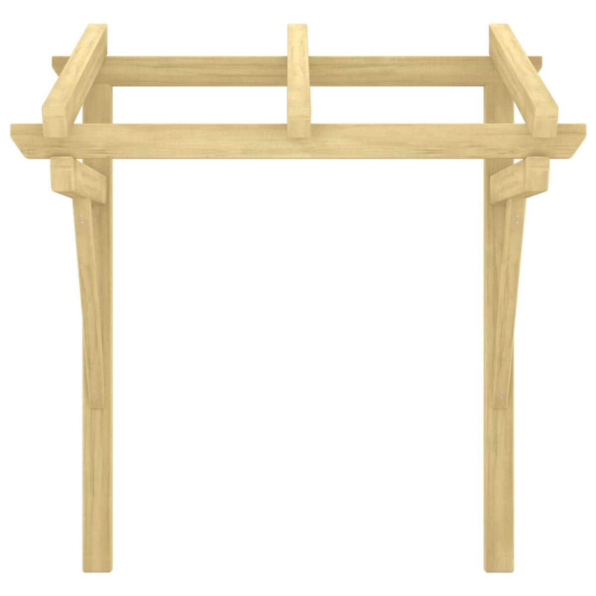 Holzpergola-Torbogen mit einfachem Design, vor weißem Hintergrund.