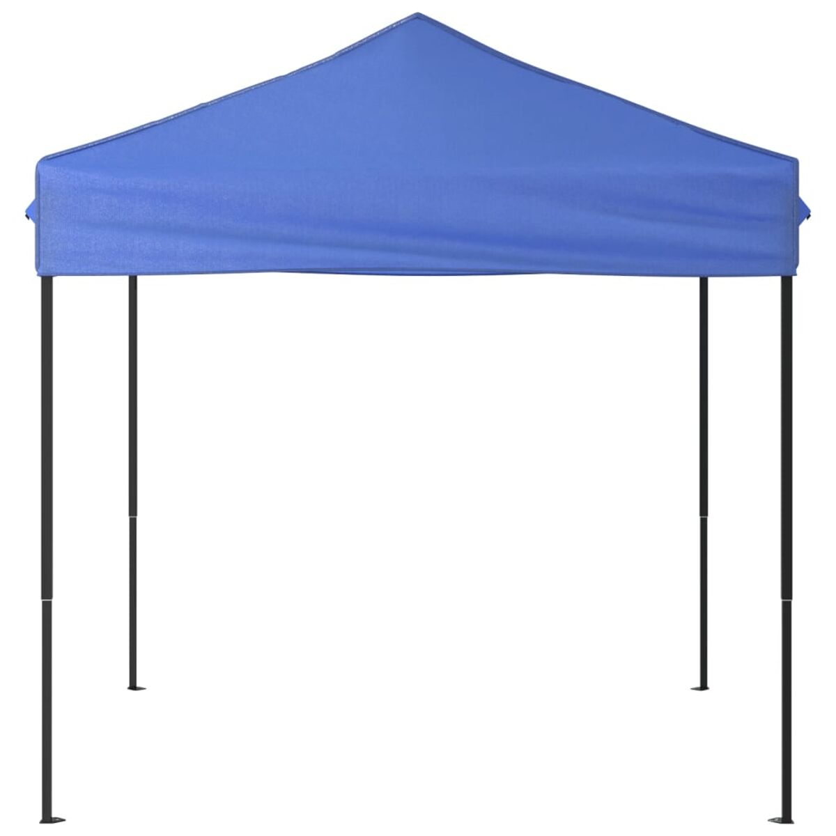 Blaues Pop-up-Pavillonzelt. Schwarzer Rahmen, weißer Hintergrund.