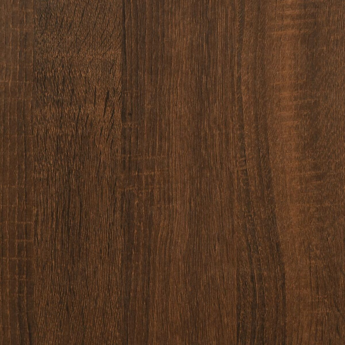 Nahaufnahme einer dunkelbraunen Holzoberfläche. Die Holzmaserung ist sichtbar und die Oberfläche glatt.
