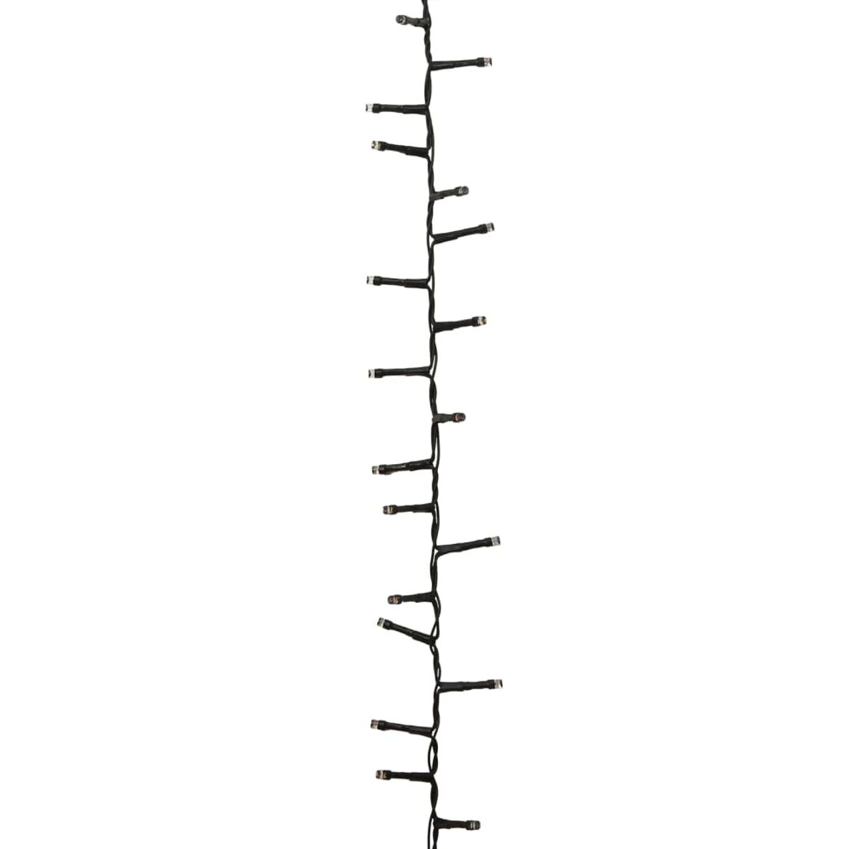 Lichterkette, schwarzes Kabel, gerade Linie.