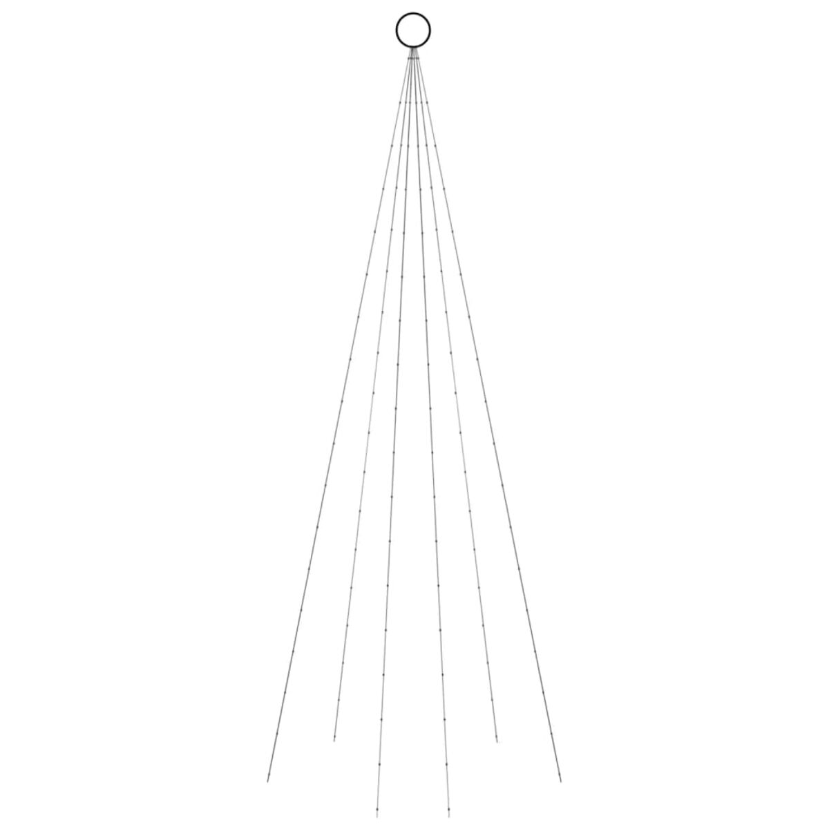 Ein einfaches, abstraktes Weihnachtsbaumdesign mit Schnüren und einem oberen Ring.