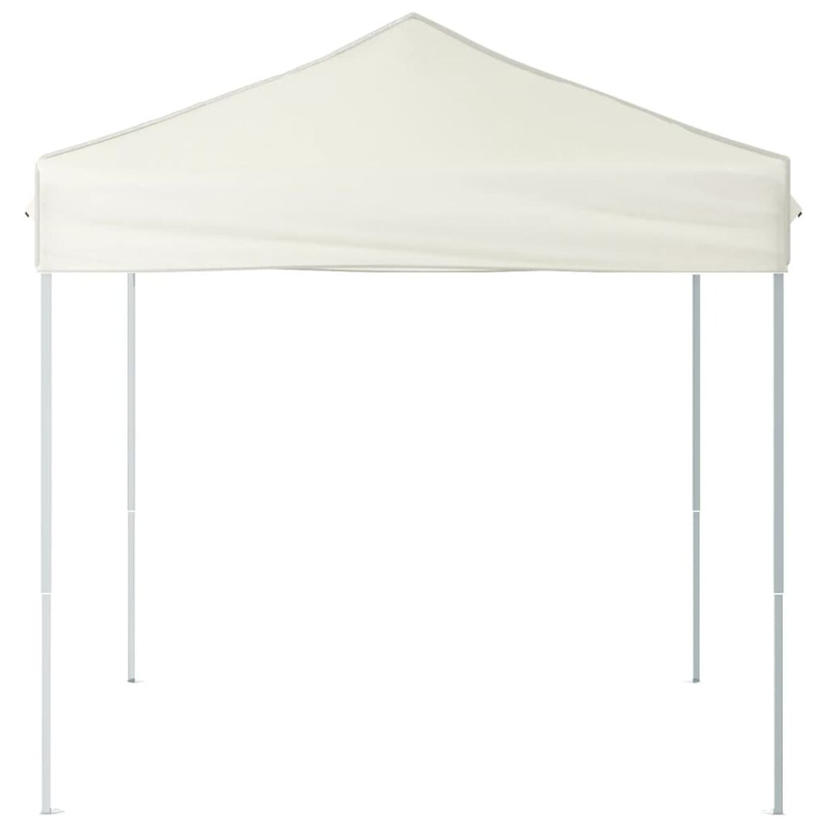 Weißes Pop-up-Zelt, einfaches Design, weiße Stangen und Rahmen.