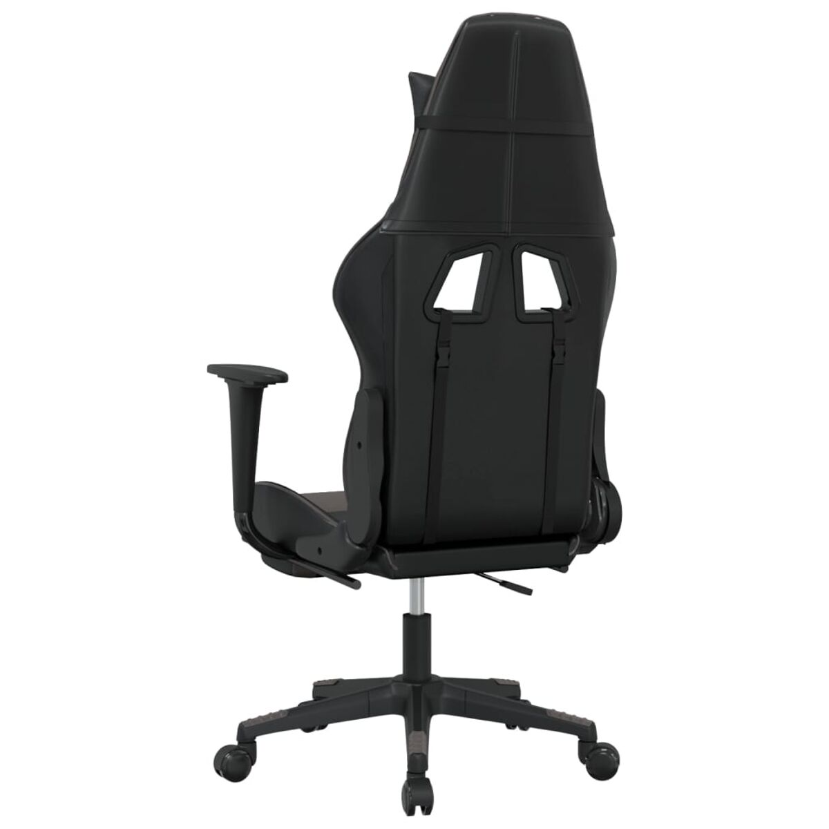 Schwarzer Gaming-Stuhl. Rückansicht.