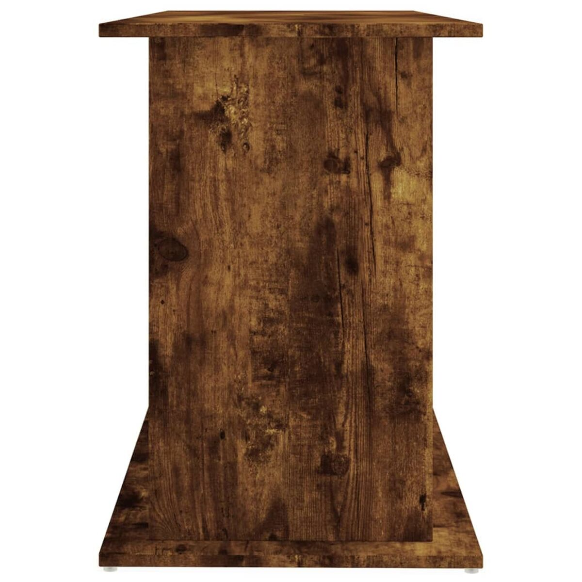 Holzschrank mit einfachem Design. Er hat eine dunkle, strukturierte Oberfläche.