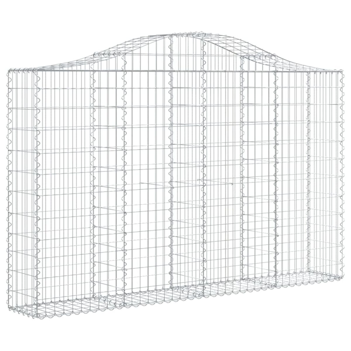 Verzinkter Stahl-Gabion in rechteckiger Form mit gewölbter Oberseite.
