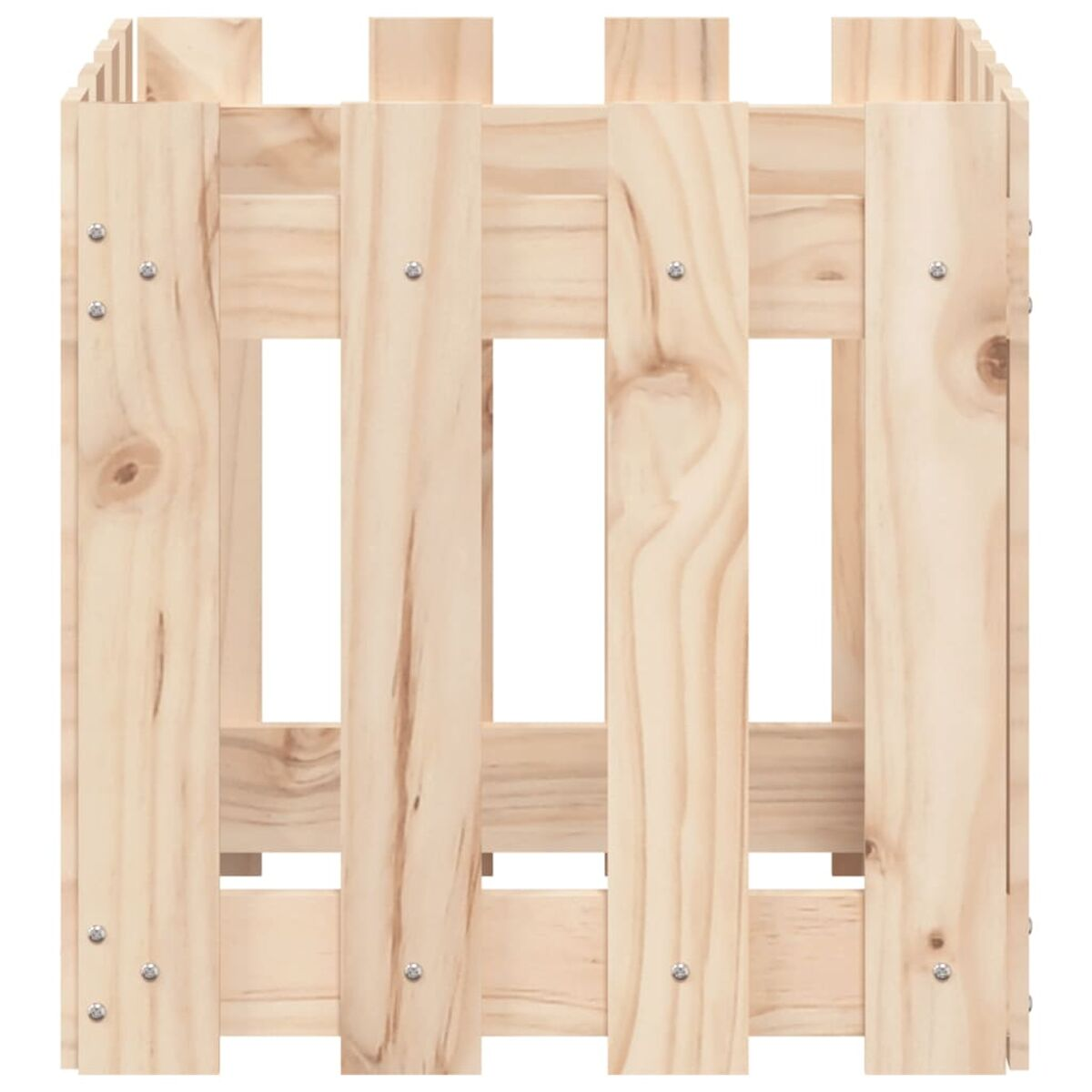 Holzrahmen mit vertikalen Lamellen.
