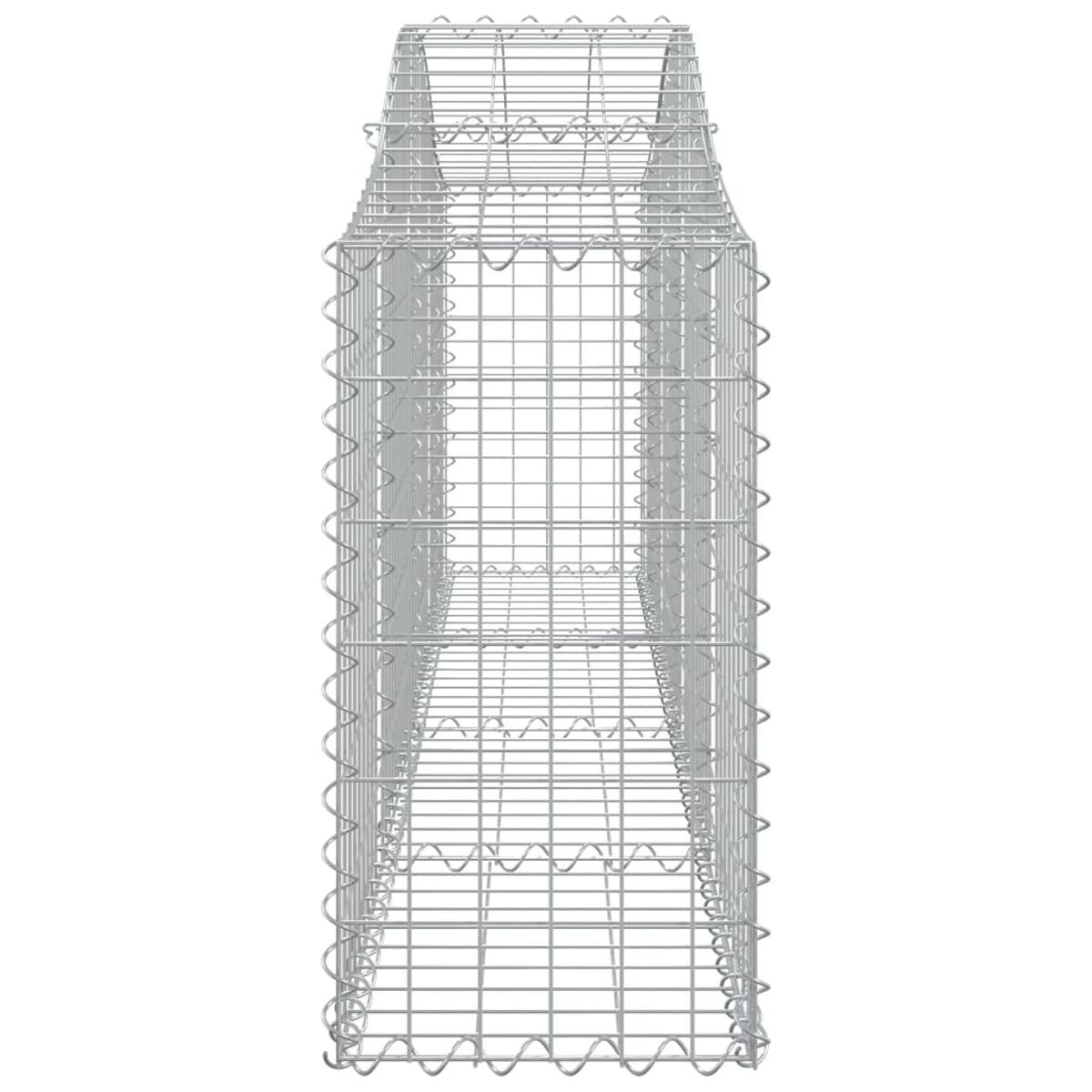 Gabionen-Strukturrahmen, Drahtgeflecht, schmal, vertikal, weißer Hintergrund.