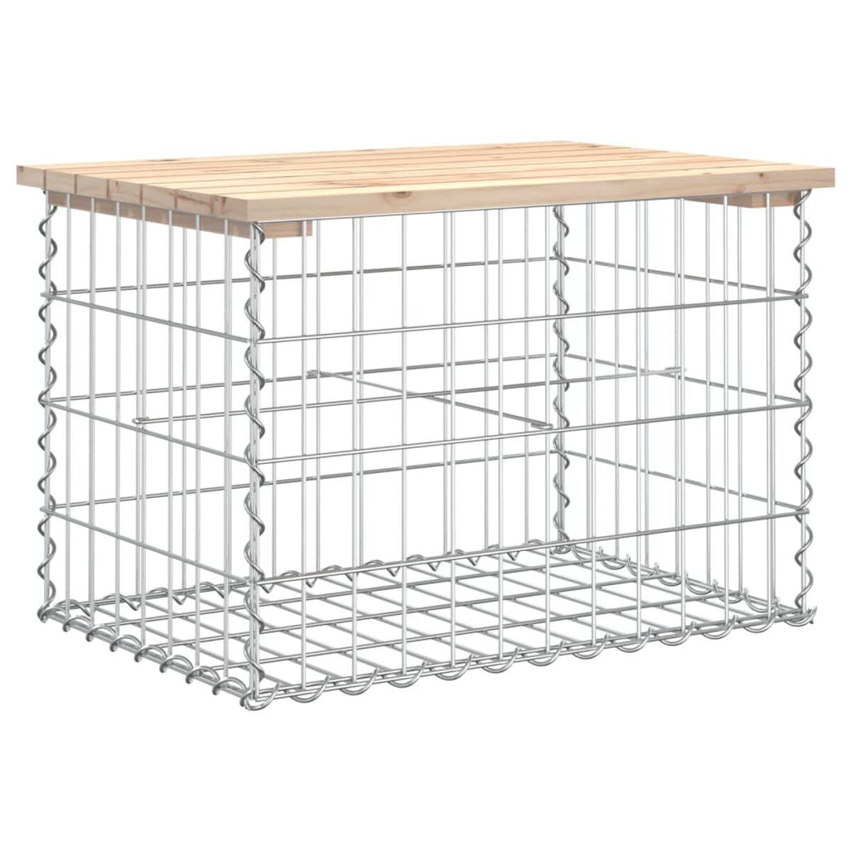 Ein Holzdach auf einer Drahtgitterstruktur. Die Struktur ist rechteckig. Der Hintergrund ist weiß.