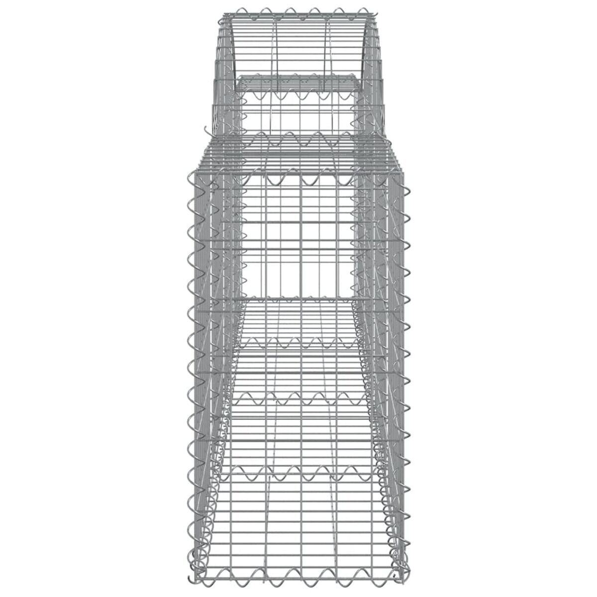 Ein vertikaler Metalldrahtrahmen, rechteckig geformt, mit einer quadratischen Öffnung oben.