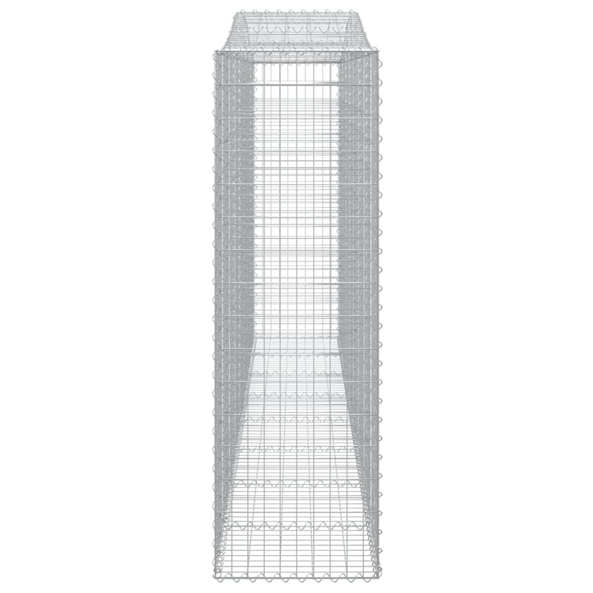 Leerer Gabion. Drahtnetzstruktur. Lange, vertikale, rechteckige Form.