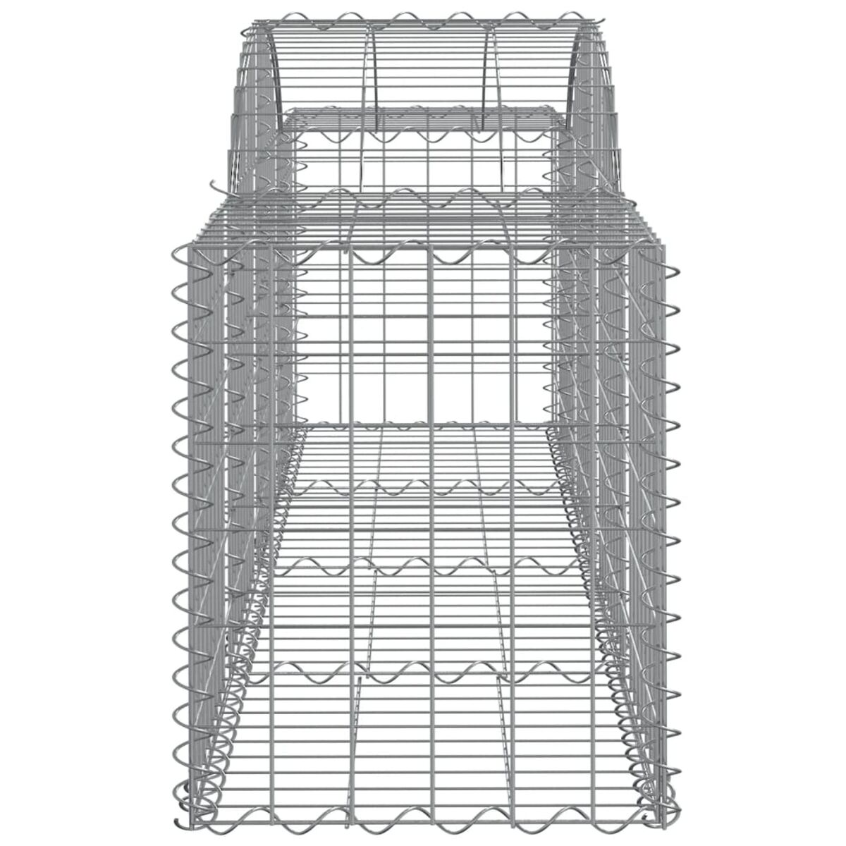 Eine Metallgitterstruktur von oben gesehen, mit gewölbter Oberseite.