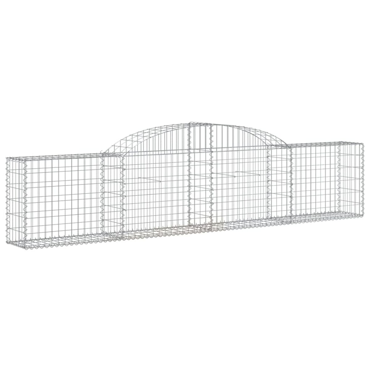 Ein langer Metalldrahtkäfig mit gewölbter Oberseite.