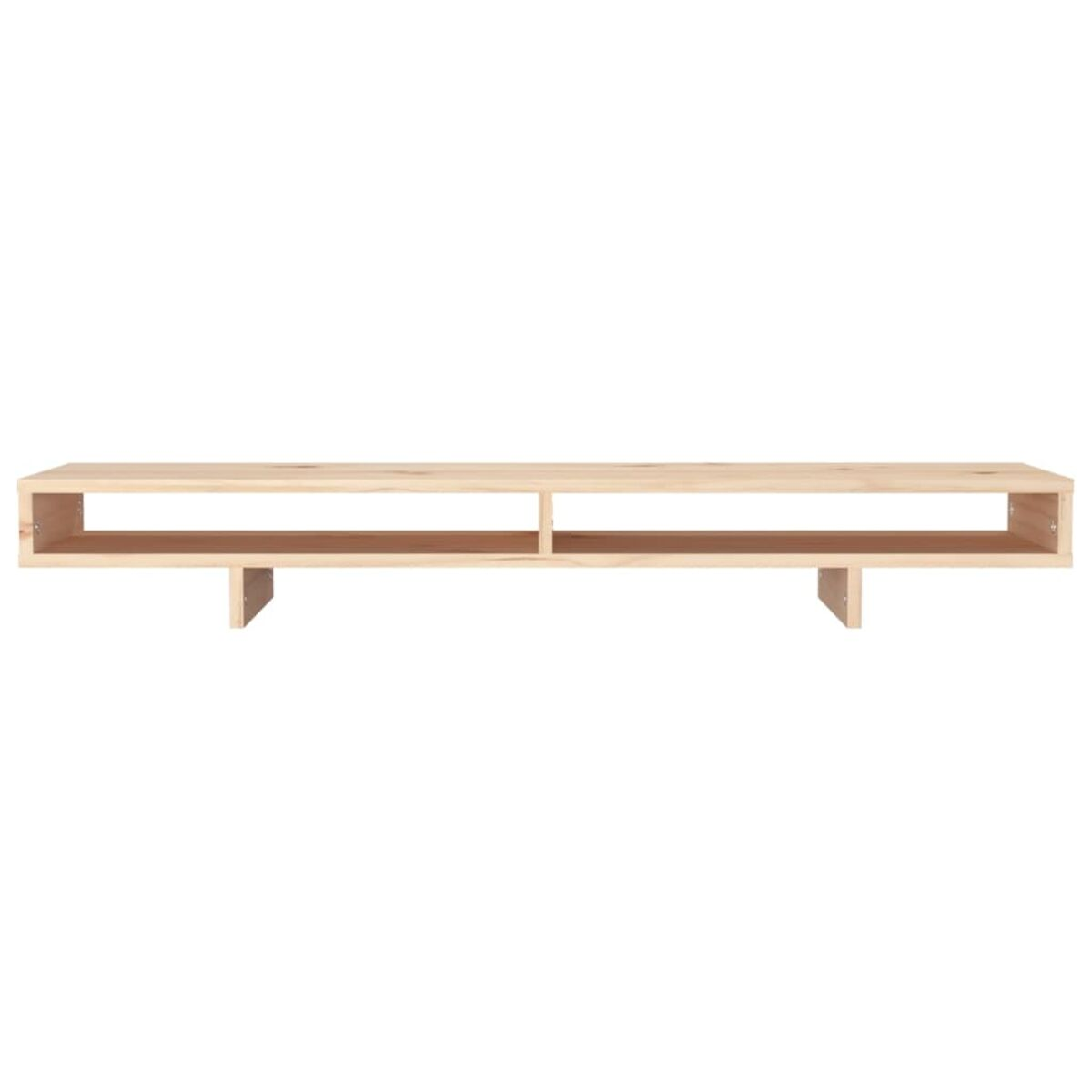 Hellbraunes Holzregal, einfache rechteckige Form mit zwei offenen Fächern, minimalistisches Design.