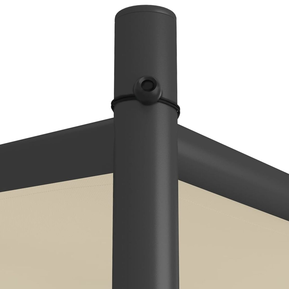 Schwarze Stange mit schwarzem Verbinder und beigem Stoff.