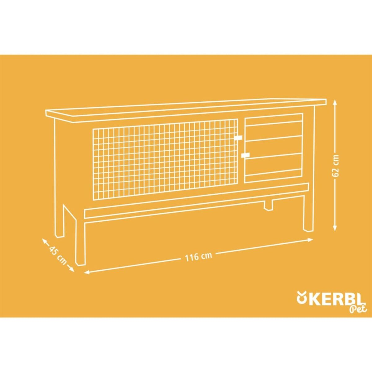 Holzstall für ein kleines Tier. Verfügt über ein Drahtgeflecht und eine Tür.