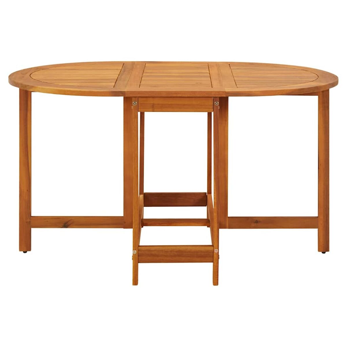 Ovaler Holztisch mit ausziehbaren Blättern. Der Tisch ist freigestellt.
