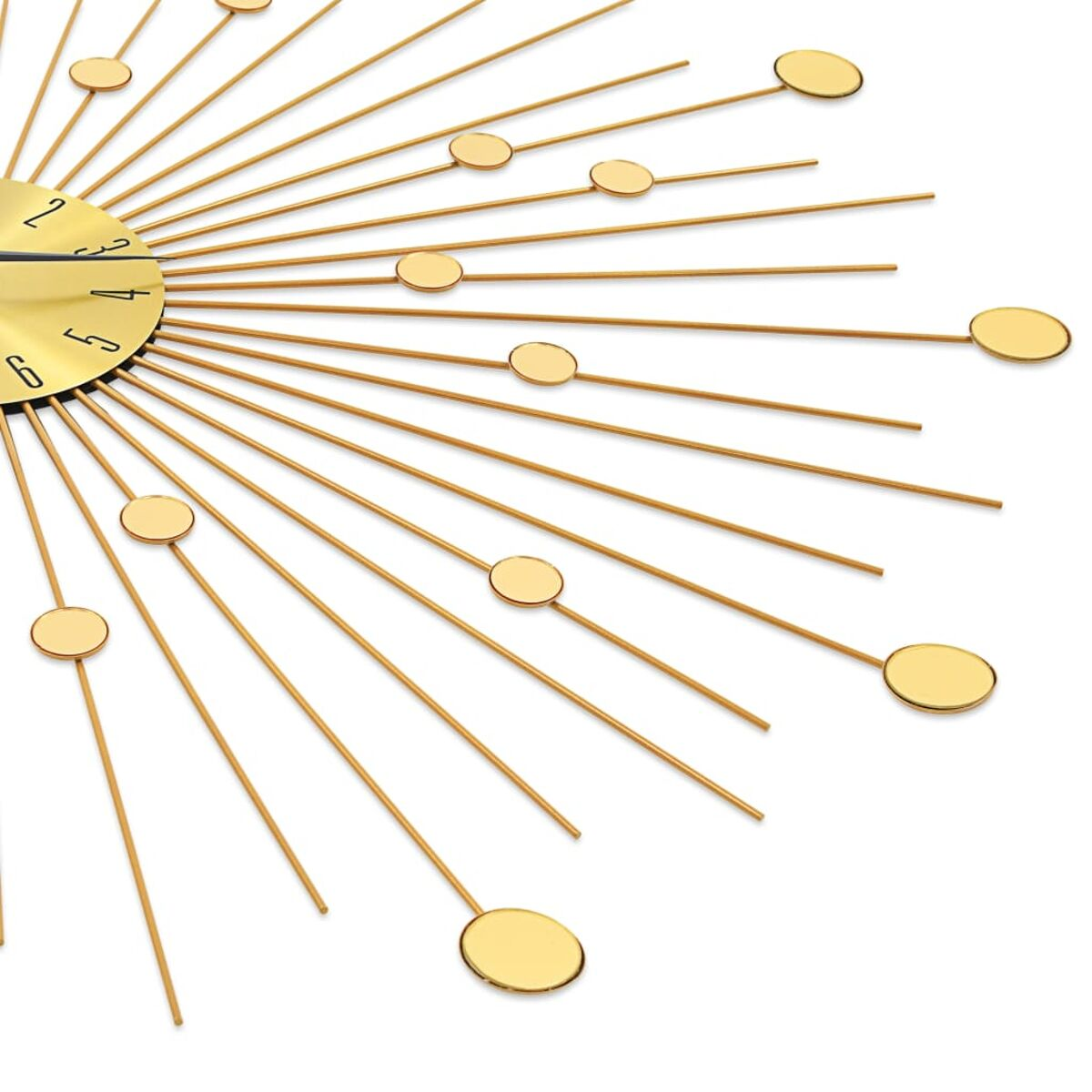 Nahaufnahme einer goldenen Sternausbruch-Uhr mit weißem Hintergrund. Zahlen sind sichtbar.