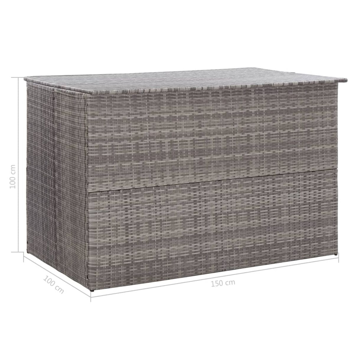 Graue Aufbewahrungsbox aus Weide, Maße 100x100x150cm. Weißer Hintergrund.