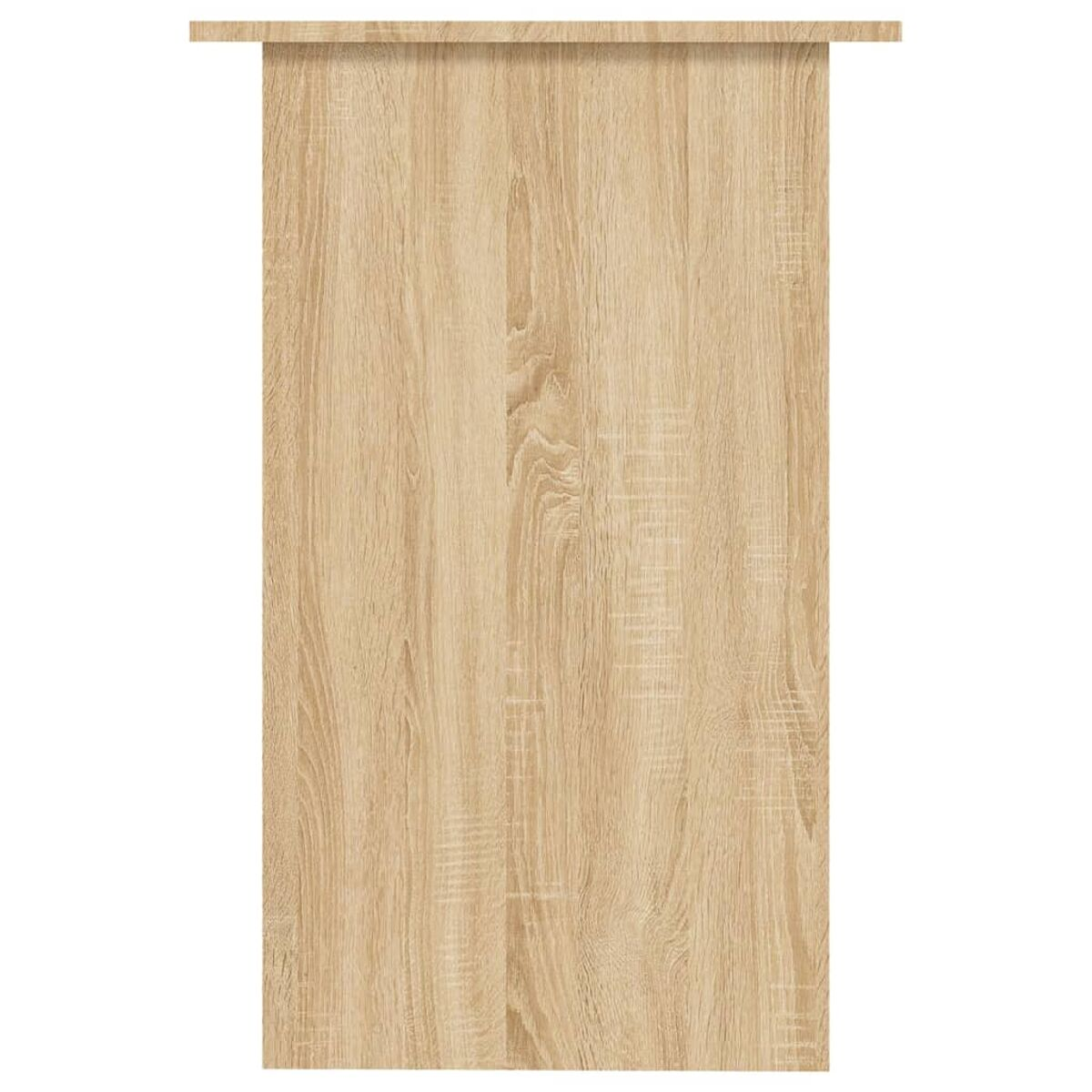 Vertikale Holzplatte mit heller Maserung.