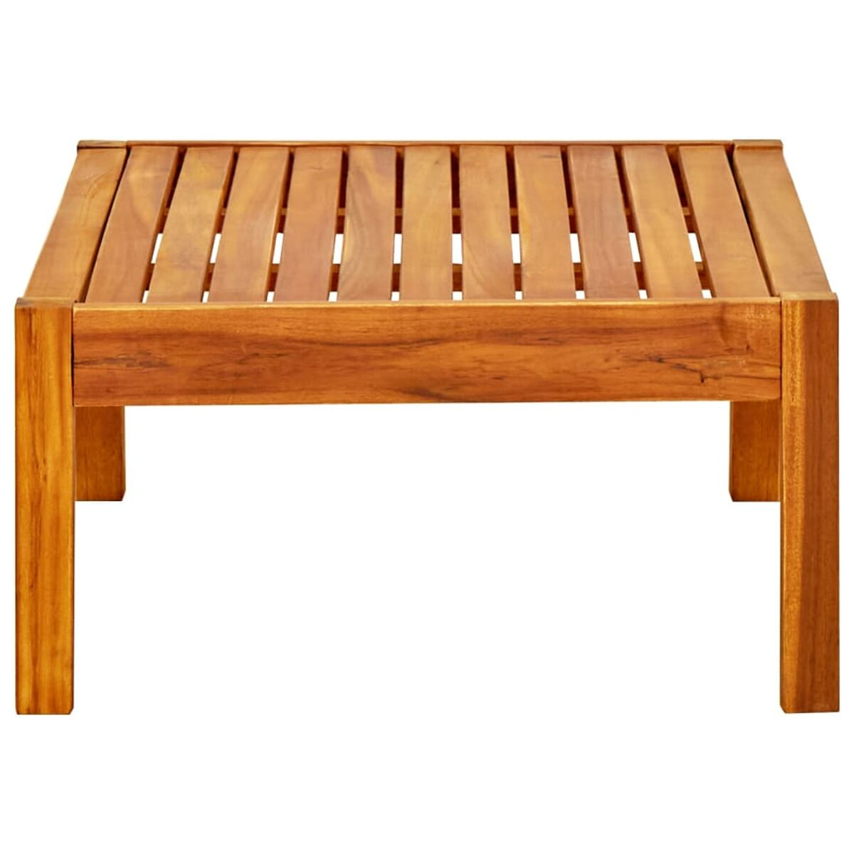 Quadratischer Couchtisch aus Holz mit Lattenrost. Rustikales Design.