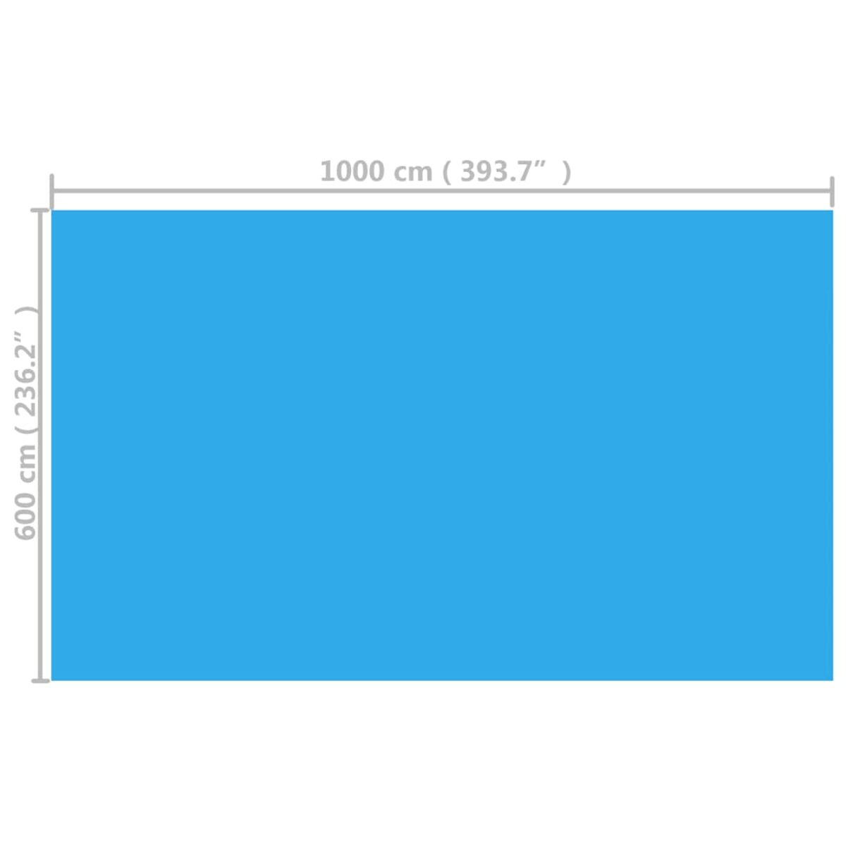 Blaues Rechteck. Abmessungen: 1000 cm x 600 cm.