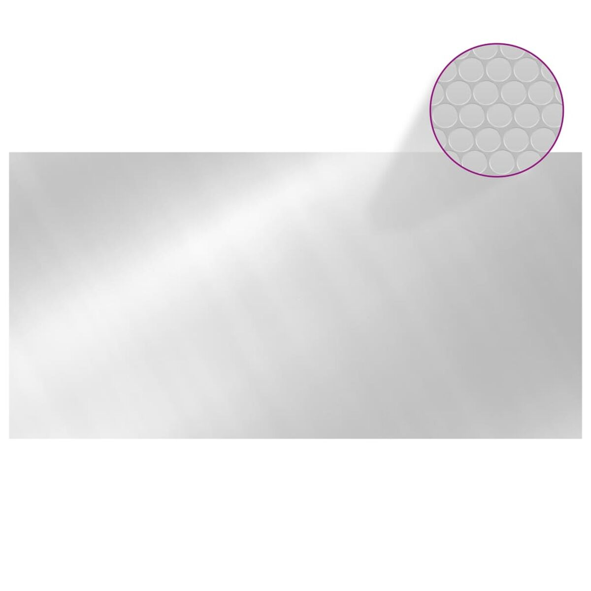 Eine weiße, rechteckige transparente Oberfläche mit Details.