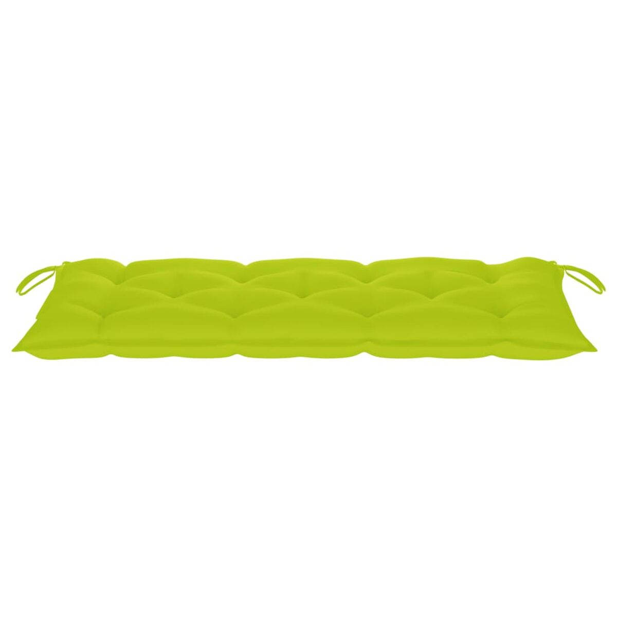 Ein limettengrünes Kissen mit welliger Oberfläche, vor weißem Hintergrund.