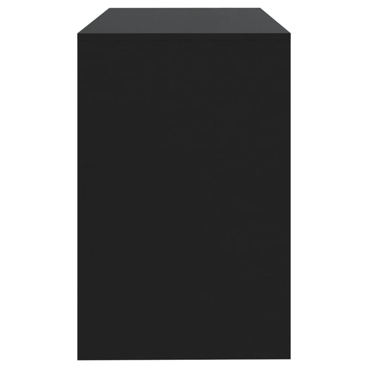 Eine schwarze, rechteckige Box, möglicherweise ein Schrank oder eine Aufbewahrungseinheit.