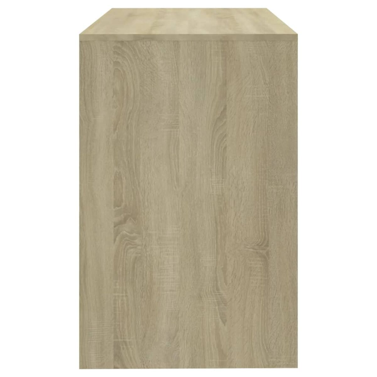 Nahaufnahme eines hellbraunen Holzschranks. Die Oberfläche zeigt Holzmaserungsdetails.