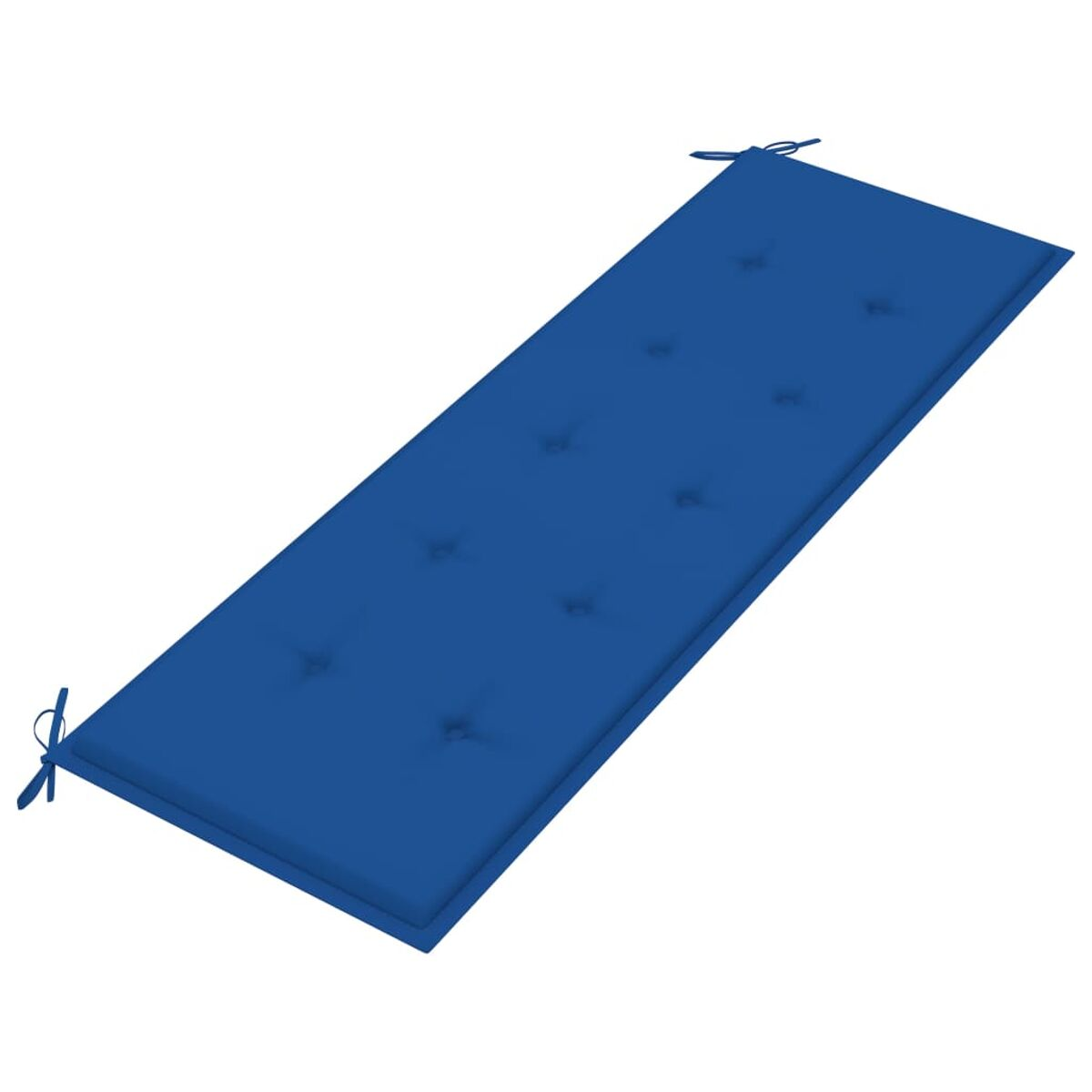 Blaues Outdoor-Kissen mit Steppdetail. Rechteckige Form.
