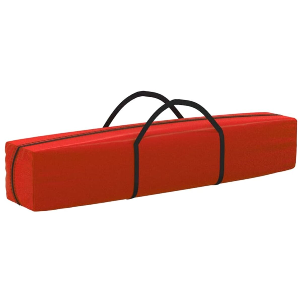 Eine rote, rechteckige Tragetasche mit schwarzen Griffen. Die Tasche ist geschlossen.