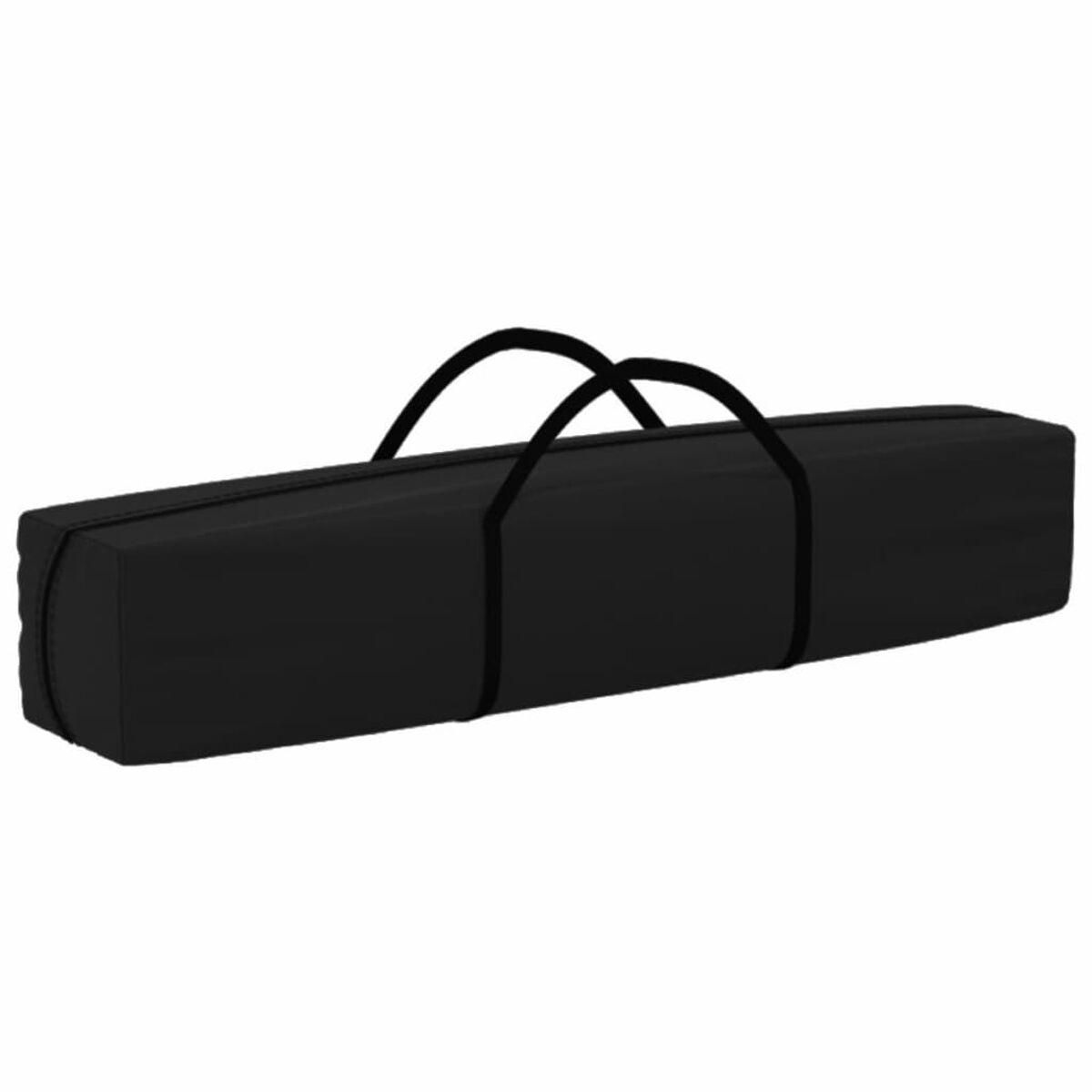 Borsa nera con due manici neri. La borsa è lunga e rettangolare e chiusa con cerniera.