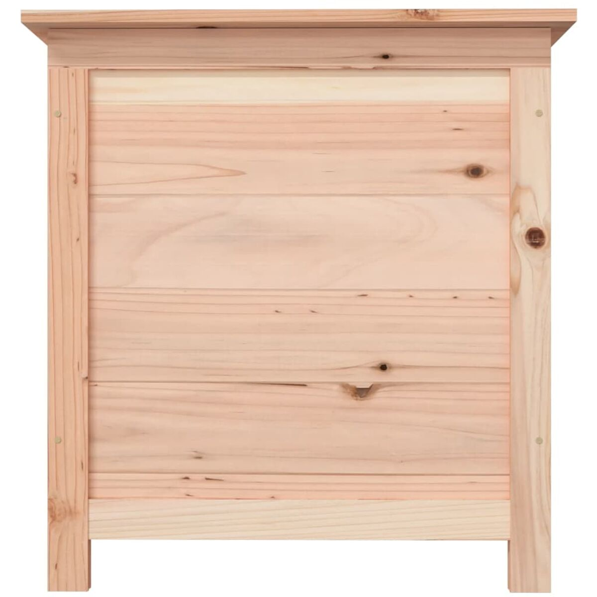 Holzschrank mit Holzpaneelen. Er hat drei sichtbare Paneele.