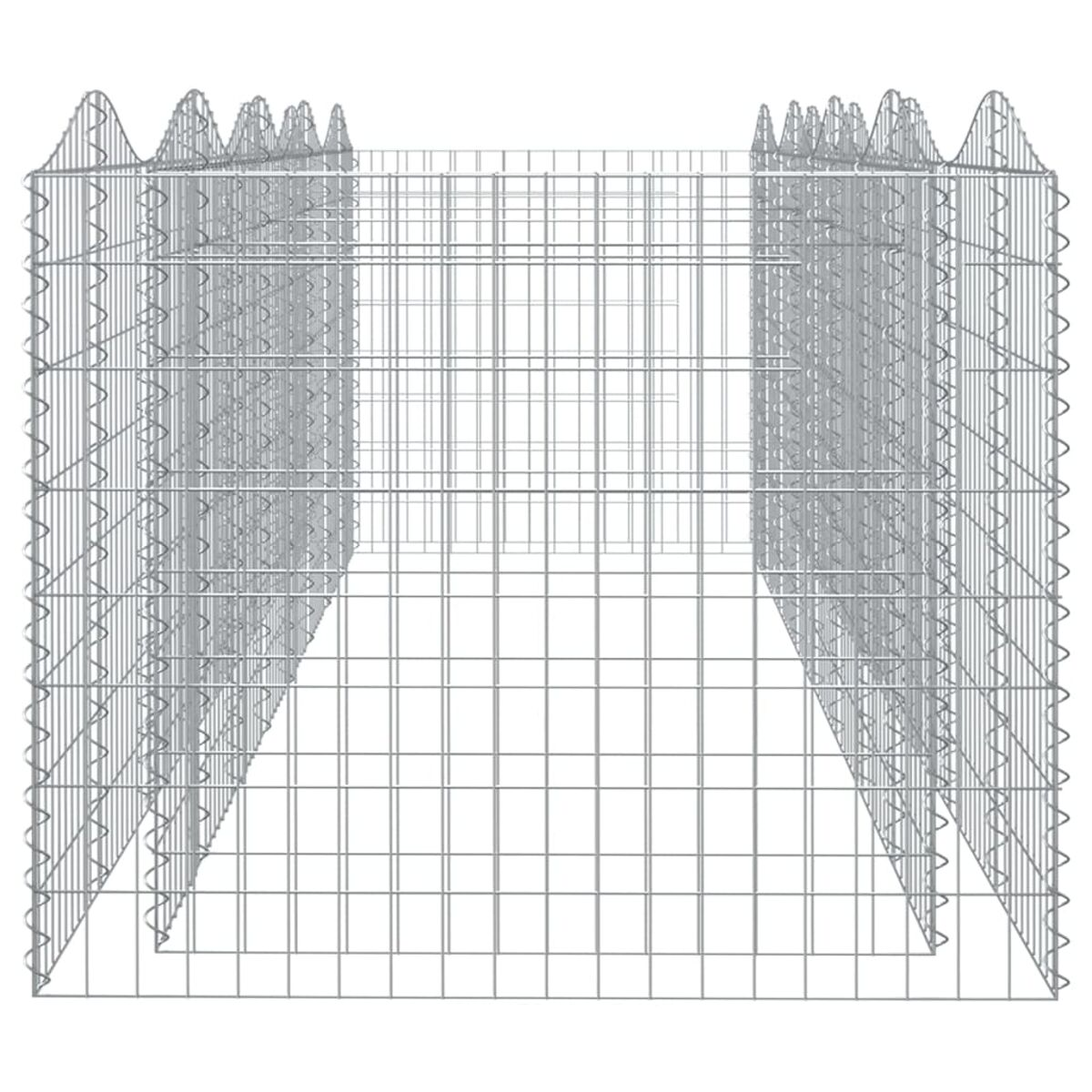 Metall-Gabionenstruktur, rechteckig, ideal für ein Gartenelement.