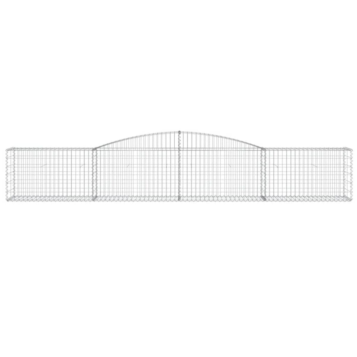 Gabionenwand. Rechteckige Form. Metallgitter-Design.