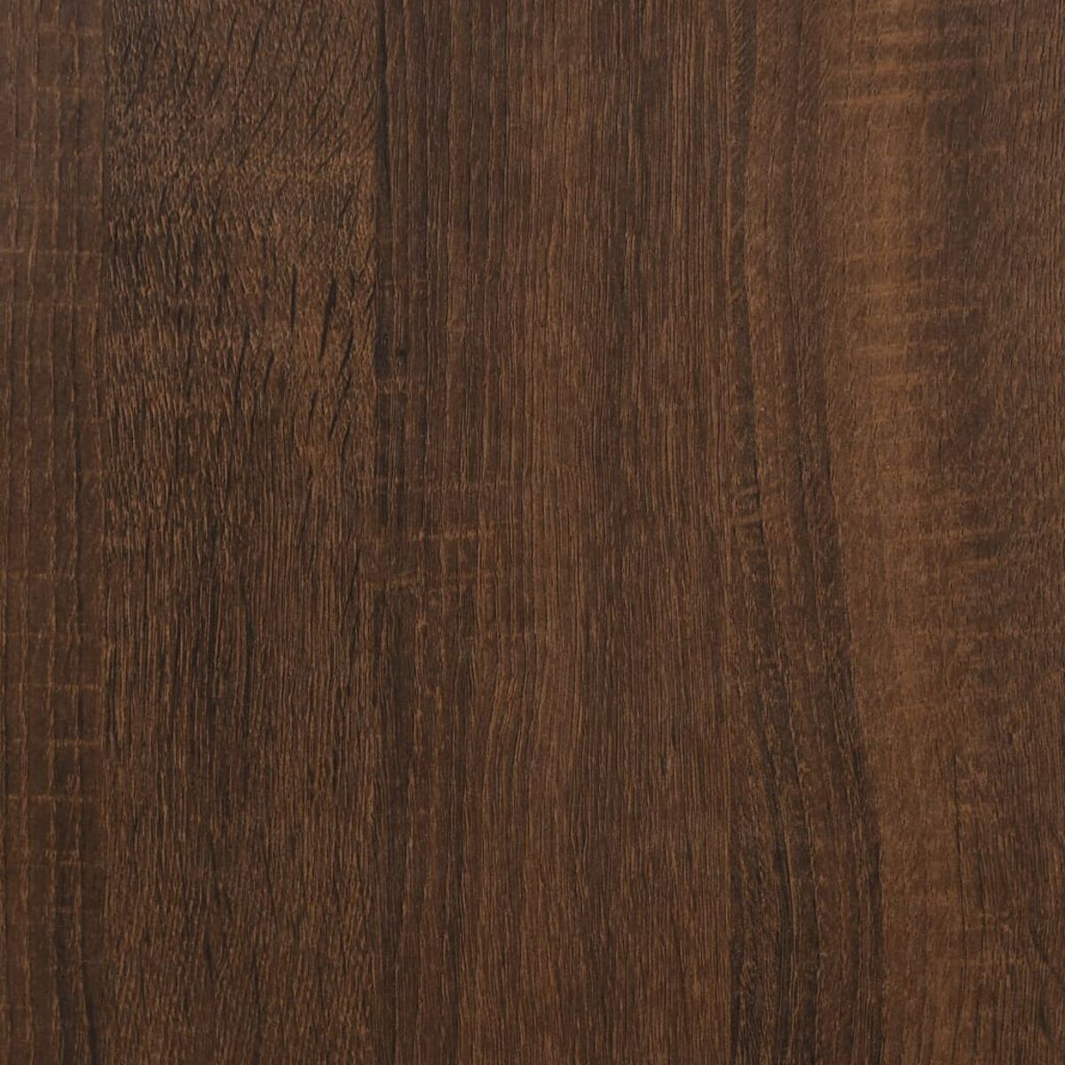 Nahaufnahme der dunkelbraunen Holzmaserung, die vertikale Linien und Farbvariationen zeigt.