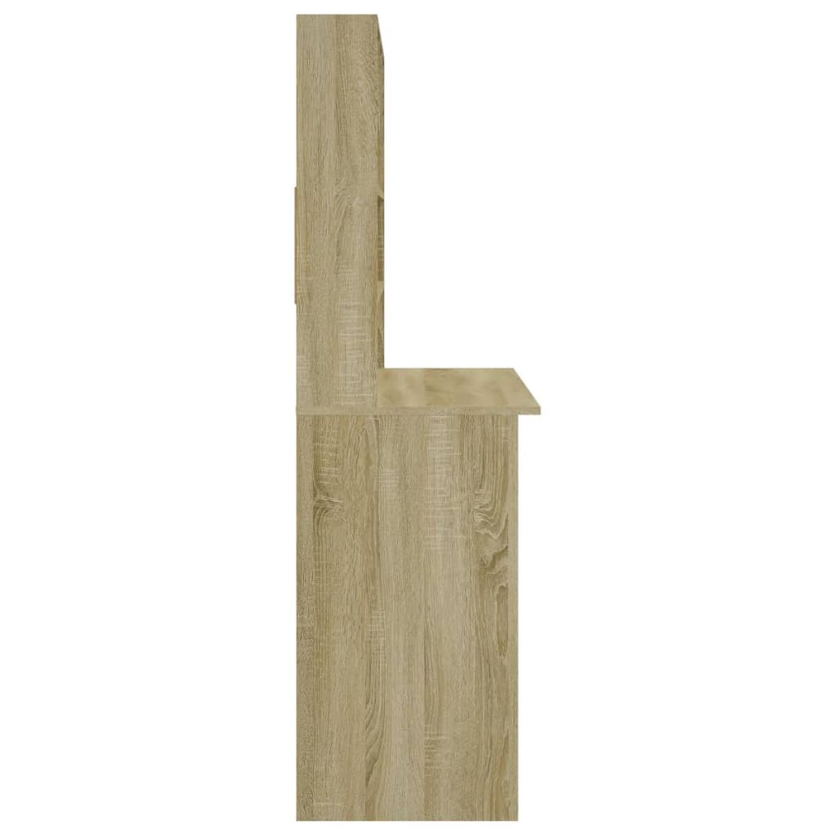 Ein Holzschrank mit Regalen. Weißer Hintergrund.