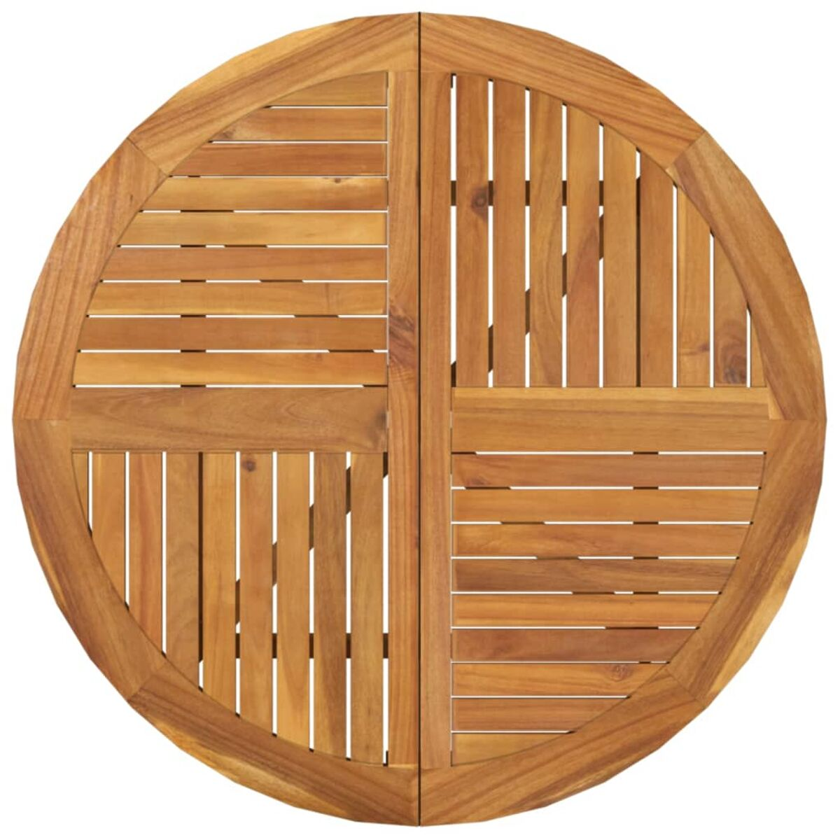 Holztischplatte mit kreisförmigem Design. Braune Farbe und Holzstruktur.
