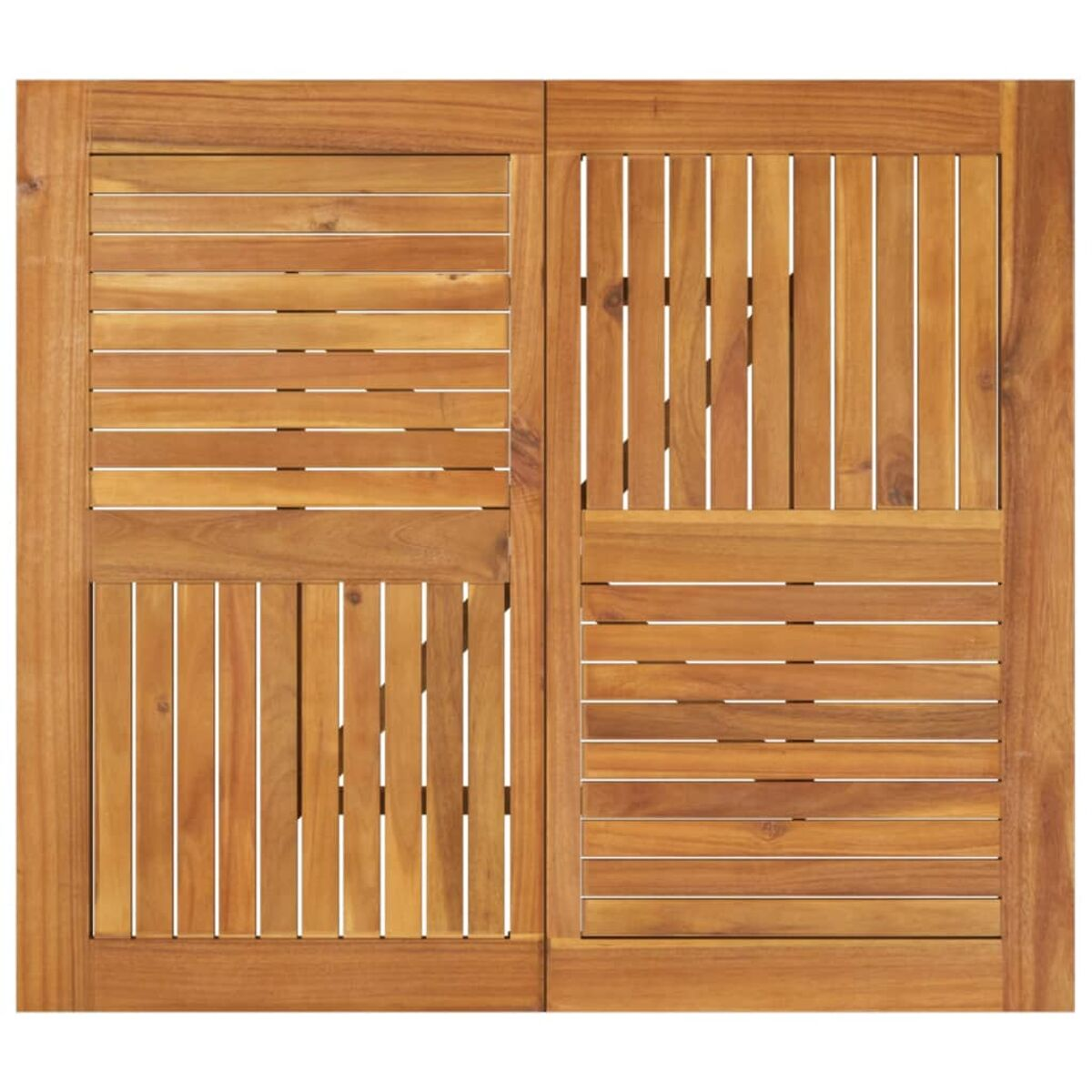 Tischplatte aus Holz mit sichtbaren Holzlatten.