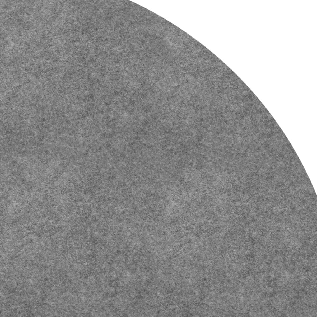 Nahaufnahme eines grauen Filzmaterials, kreisförmig.